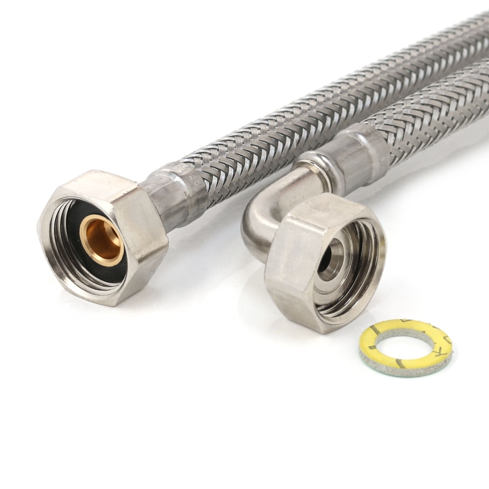 Flexschlauch 1/2"ÜM x 1/2"ÜM Bogen für Trinkwasser, DN08, Inliner HDPE, PN10, -15 bis 70°C
