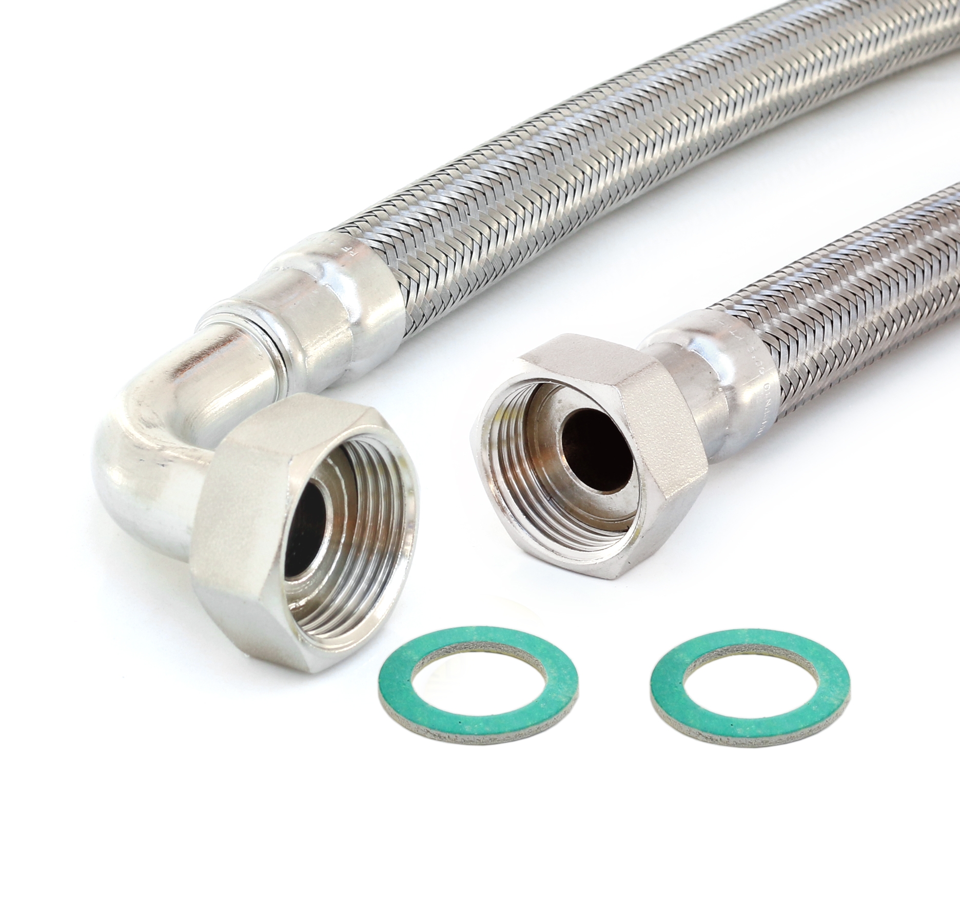 Flexschlauch 1"ÜM x 1"ÜM Bogen für Trinkwasser, DN19, Inliner HDPE, PN10, -15 bis 70°C, 30cm