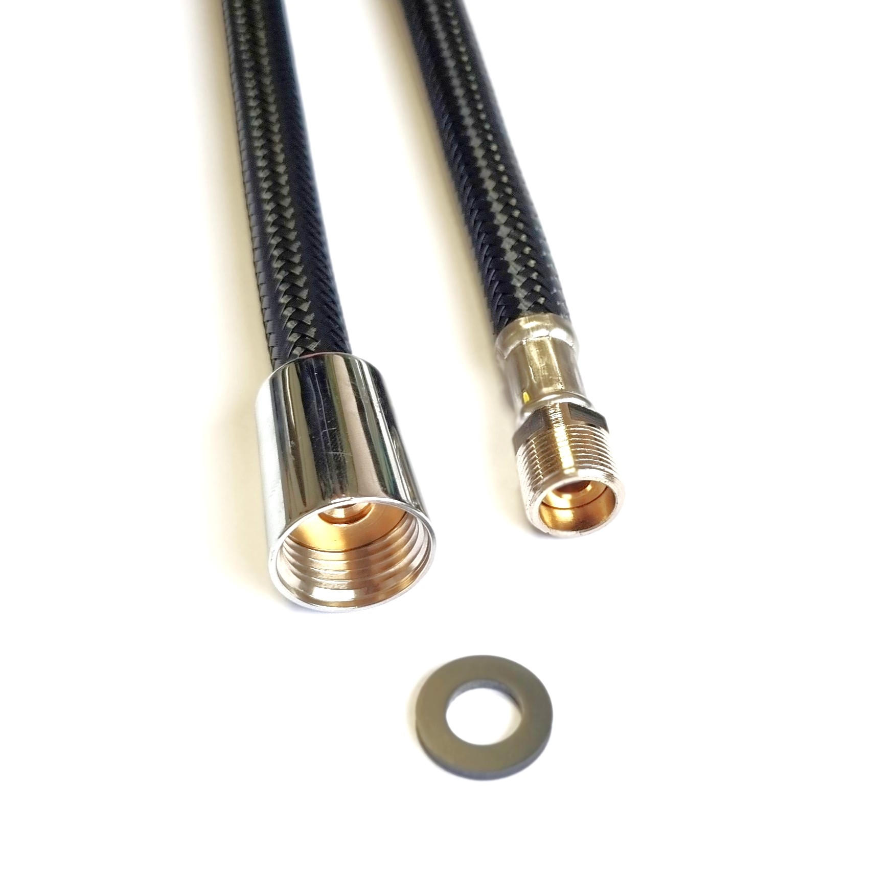 Brauseschlauch 1/2"Konus x M15x1AG drehbar für Trinkwasser, DN08, Schwarz, Inliner HDPE, PN10