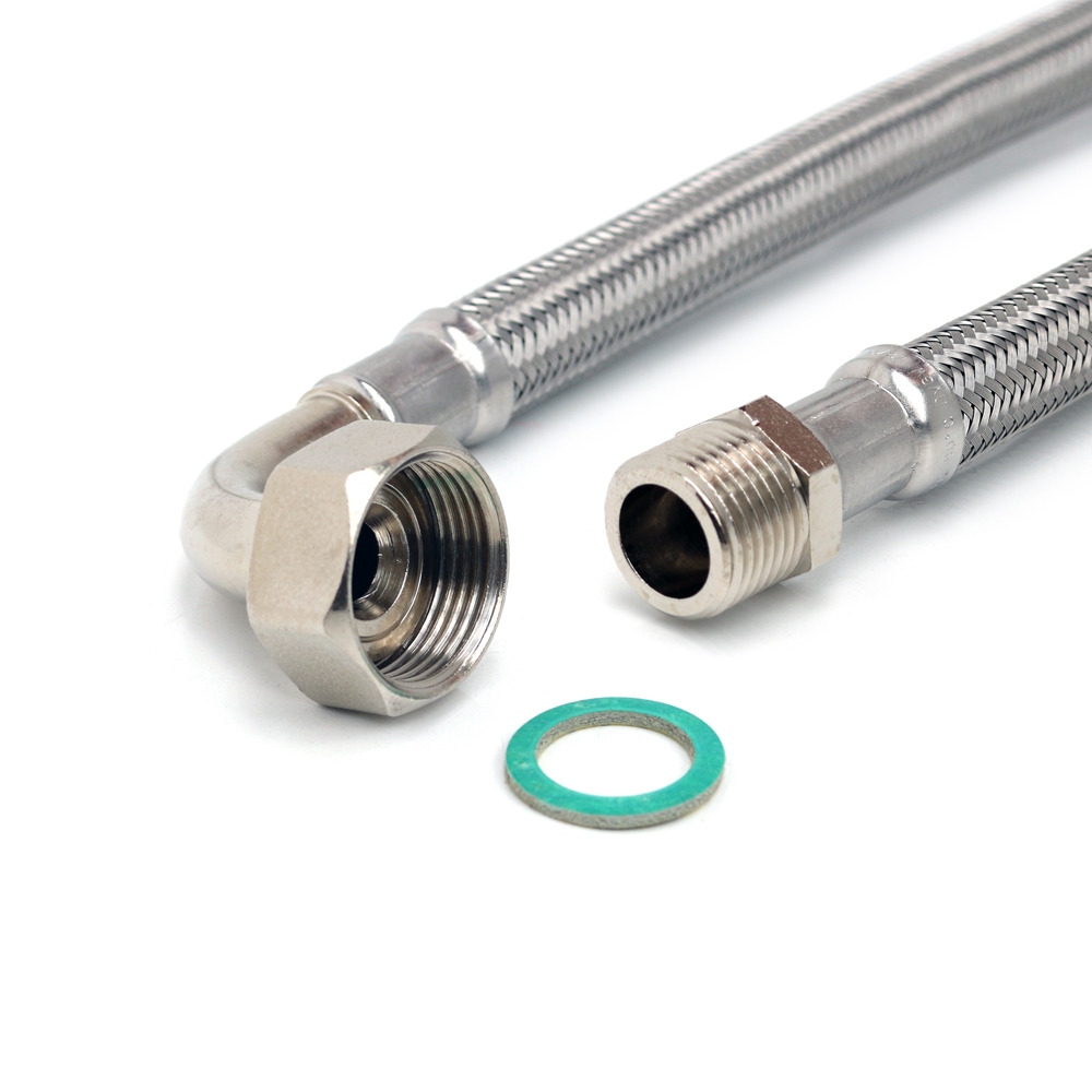 Flexschlauch 1/2"AG x 3/4"Bogen für Trinkwasser, DN13, Inliner HDPE, PN10, -15 bis 70°C