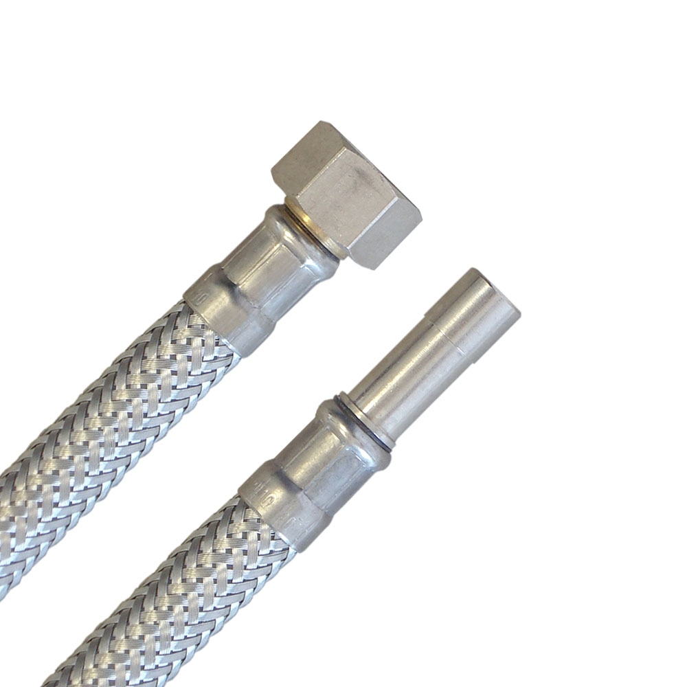 Flexschlauch 3/8"ÜM x 10mm Rohr für Trinkwasser, DN08, Inliner HDPE, PN10, -15 bis 70°C