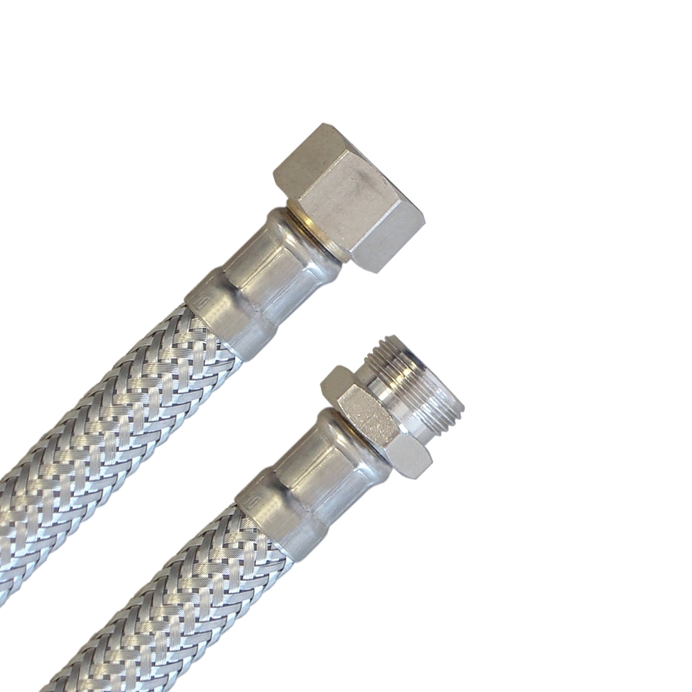Flexschlauch 3/8"ÜM x 3/8"AG für Trinkwasser, DN08, Inliner HDPE, PN10, -15 bis 70°C