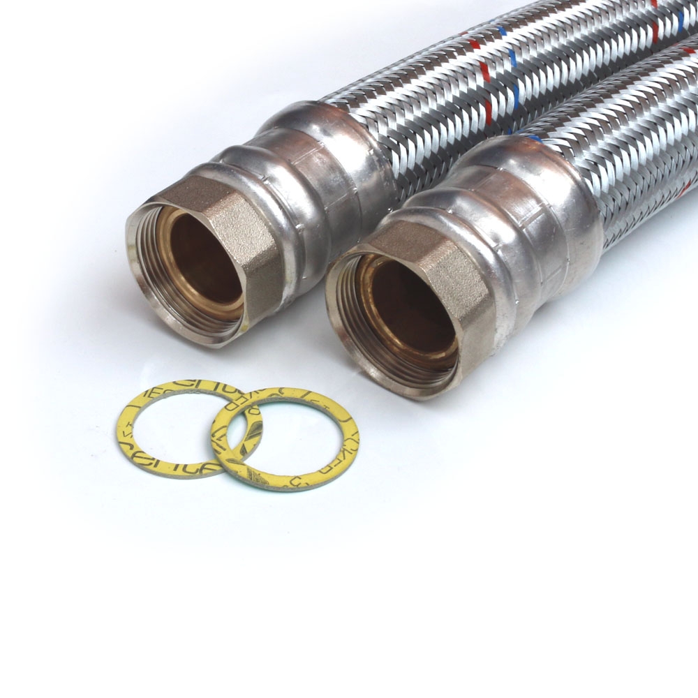 Flexschlauch 2"ÜM x 2"ÜM, DN50, Inliner EPDM, Geflecht verzinkt, PN4, -20 bis 90°C, 30cm – Bild 2