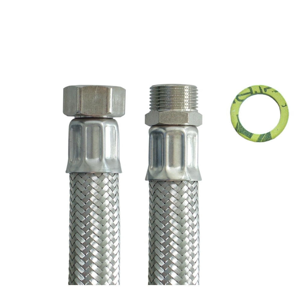 Flexschlauch 3/4"ÜM x 3/4"AG für Trinkwasser, DN19, Inliner HDPE, PN10, -15 bis 70°C, 30cm – Bild 4