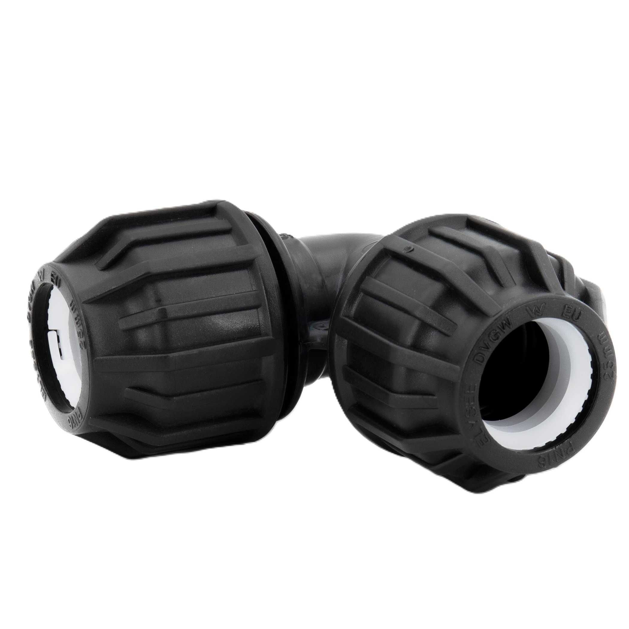 20er PP Klemmfitting Bogen / 90° Winkel für PE Rohr – Bild 1