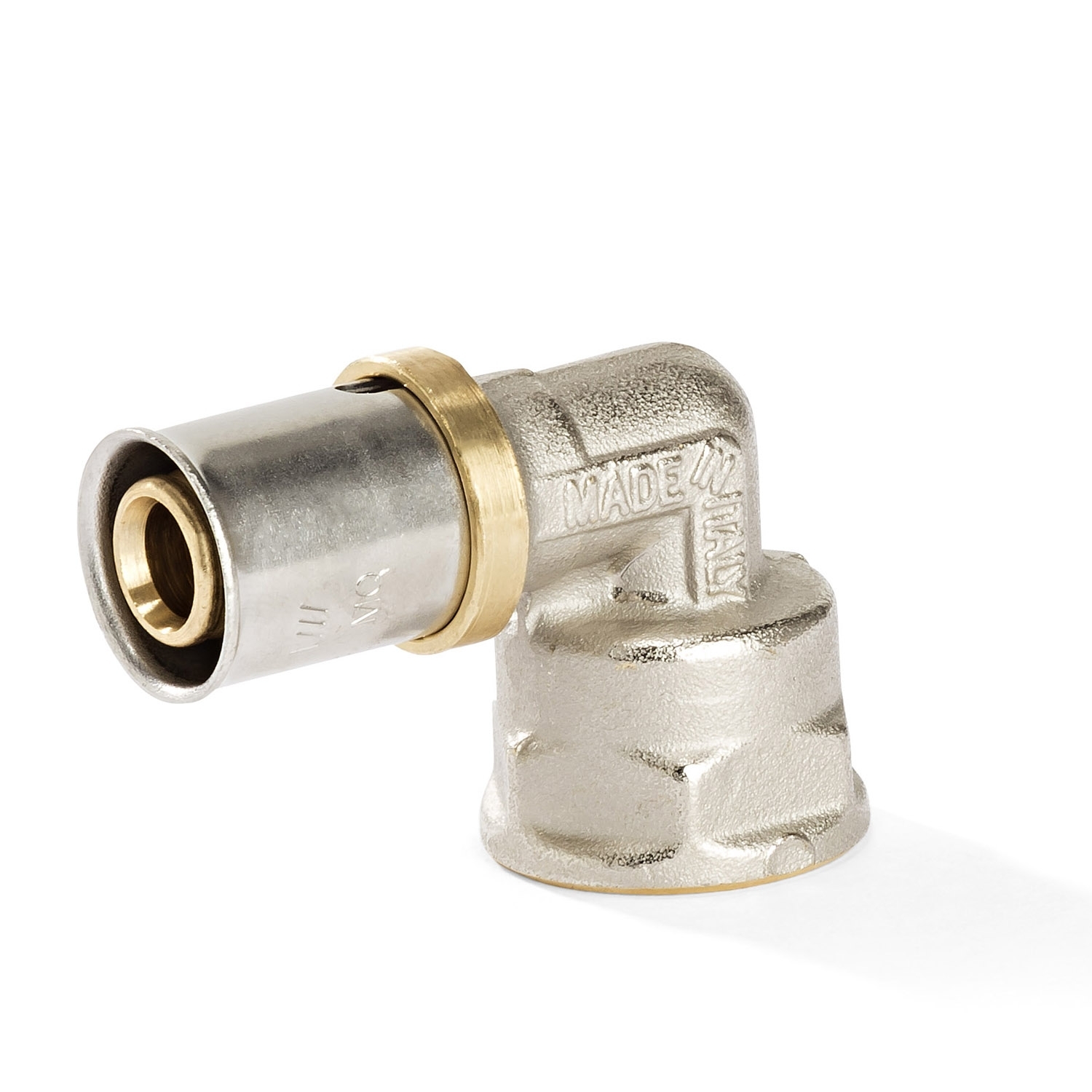 Pressfitting Winkel 90° IG 16 x 1/2" für Aluverbundrohr | DVGW | Kontur TH, U, H | Mehrschichtrohr