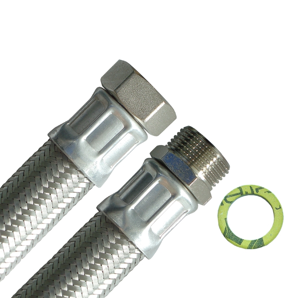 Flexschlauch 1"ÜM x 1"AG, DN25, Inliner EPDM, Geflecht VA, PN10, -20 bis 90°C, 30cm – Bild 1