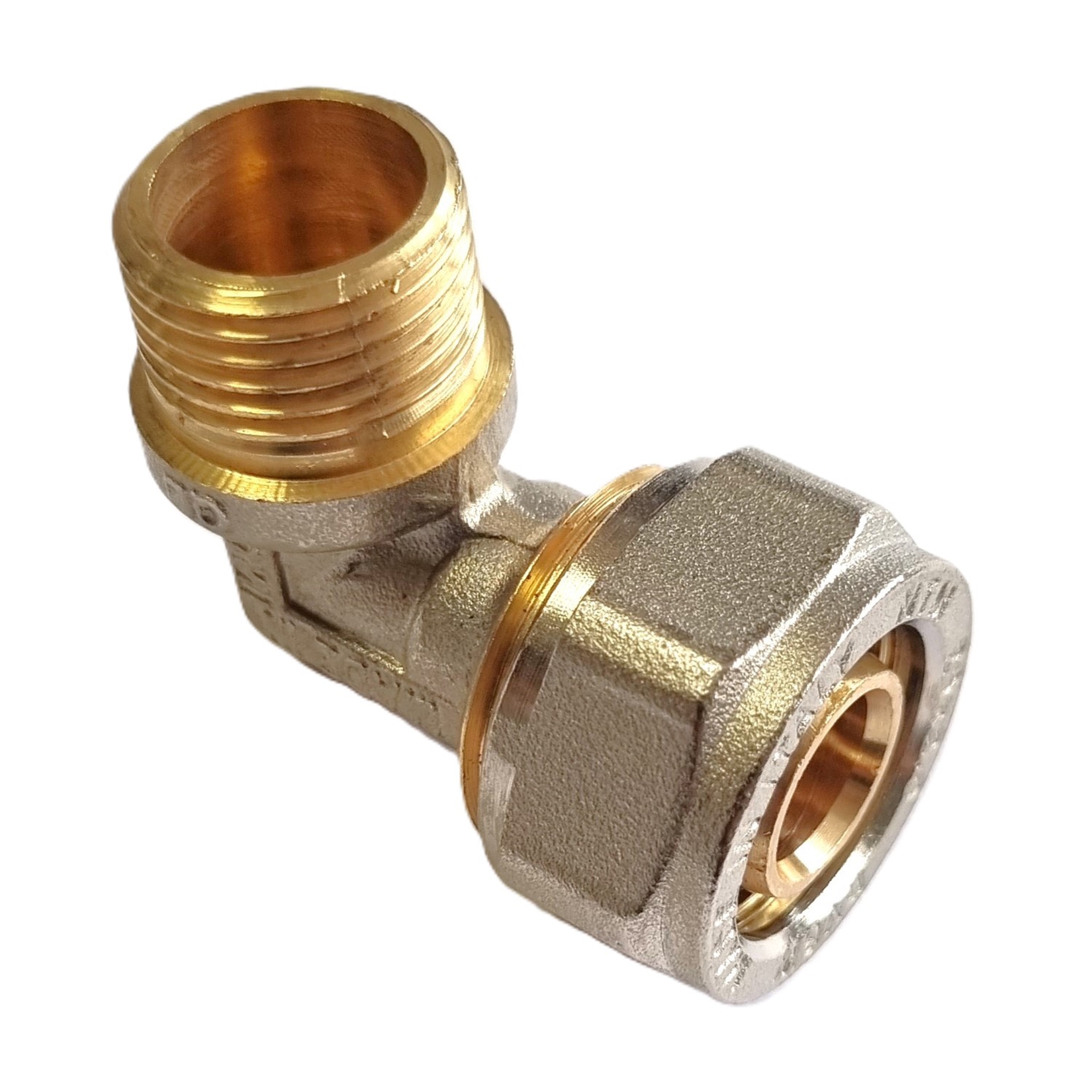 Klemmring Schraubfitting - Winkel 90° mit Aussengewinde für Aluverbundrohr 16/20/26/32