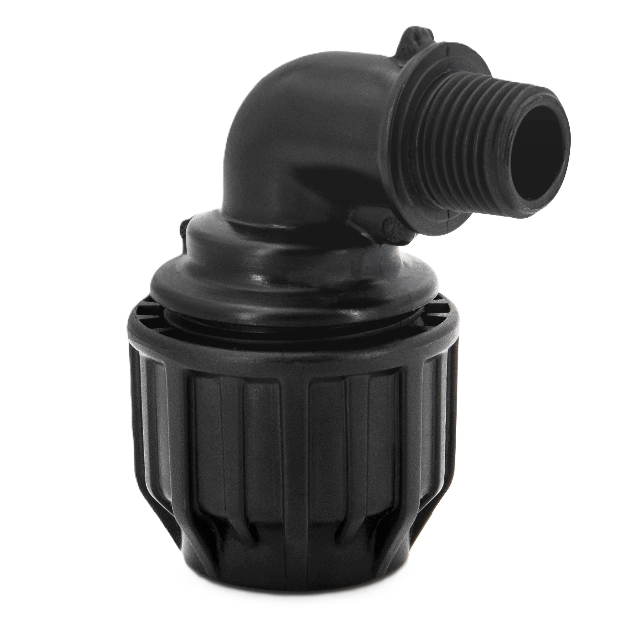 PP Klemmfitting Bogen / 90° Winkel mit Außengewinde für PE Rohr