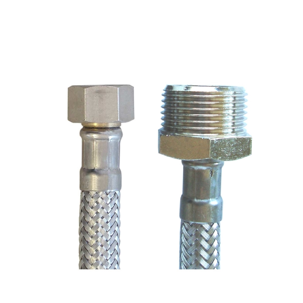 Flexschlauch 3/8"ÜM x 3/4"AG für Trinkwasser, DN08, Inliner HDPE, PN10, -15 bis 70°C, 10cm – Bild 3