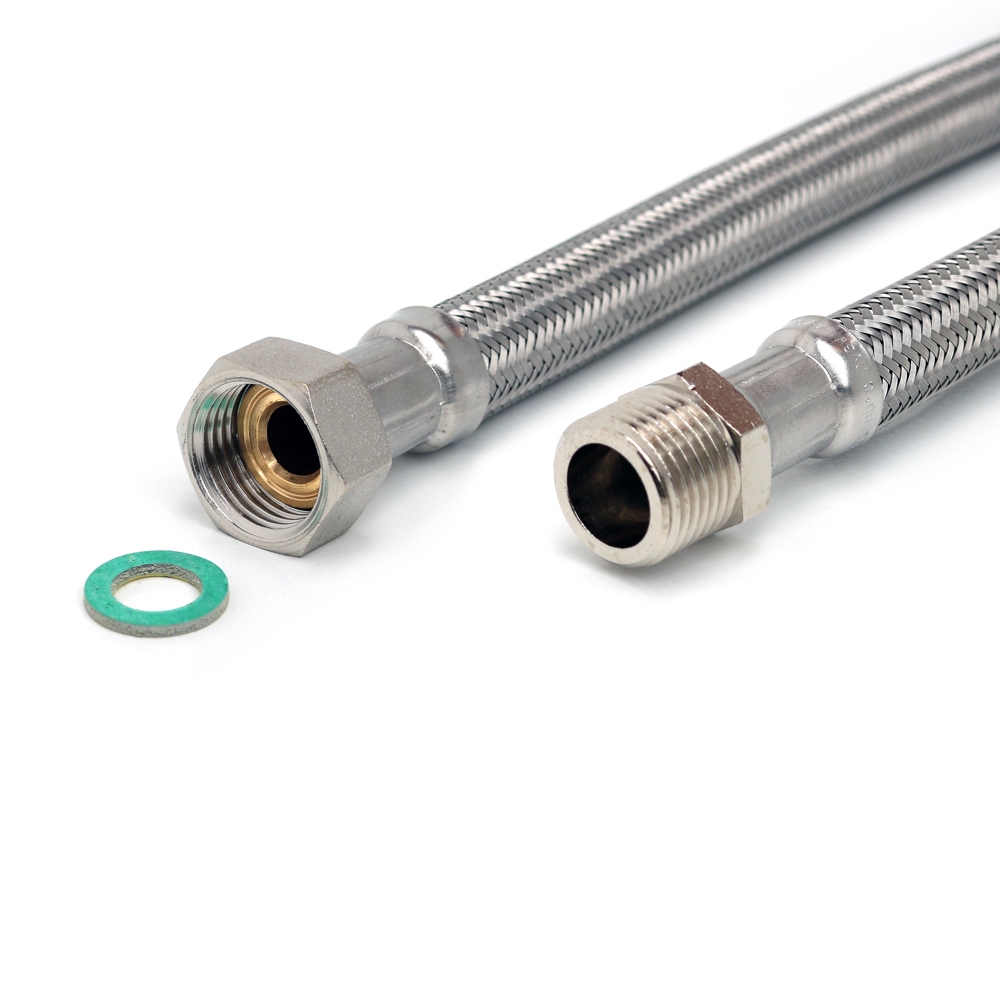 Flexschlauch 1/2"ÜM x 1/2"AG für Trinkwasser, DN13, Inliner HDPE, PN10, -15 bis 70°C