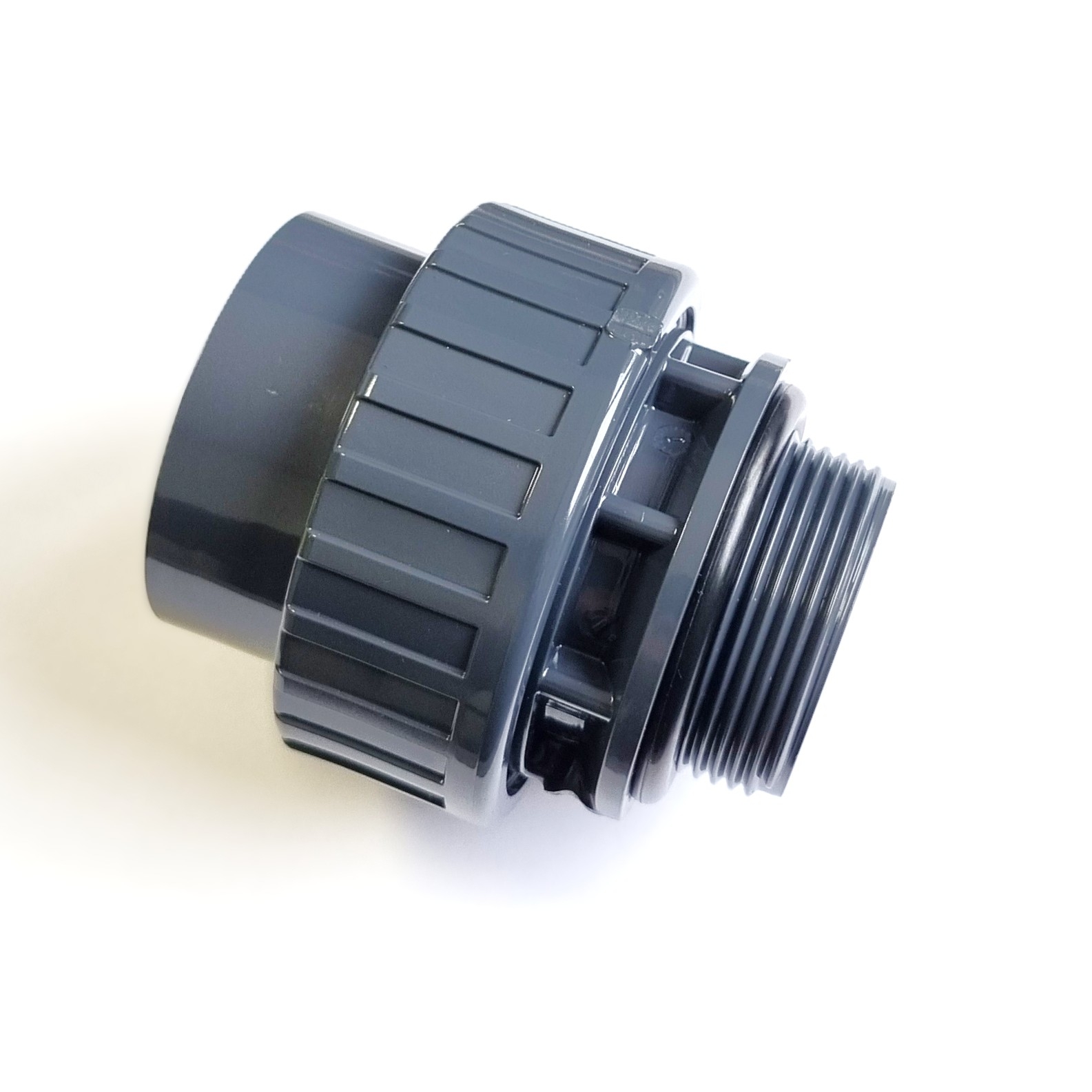 50er PVC Verschraubung mit O-Ring und 1 1/2" Außengewinde – PVC-U Fitting für Rohrsysteme