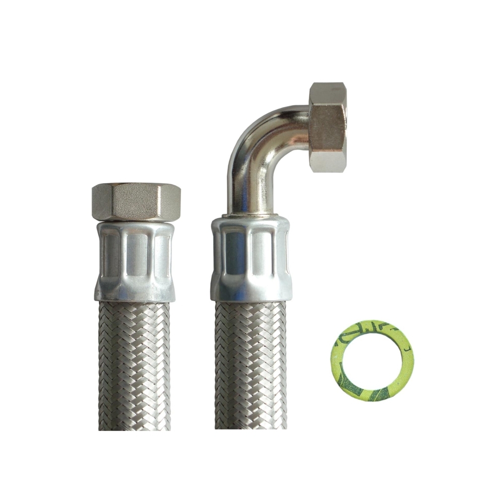 Flexschlauch 1"ÜM x 1"ÜM Bogen, DN25, Inliner EPDM, Geflecht VA, PN10, -20 bis 90°C, 30cm – Bild 4