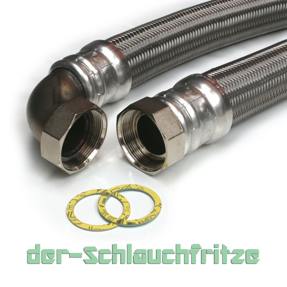 Flexschlauch 2"ÜM x 2"ÜM Bogen, DN50, Inliner EPDM, Geflecht VA, PN4, -20 bis 90°C