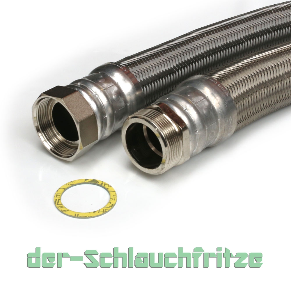 Flexschlauch 2"ÜM x 2"AG, DN50, Inliner EPDM, Geflecht VA, PN4, -20 bis 90°C, 30cm – Bild 2