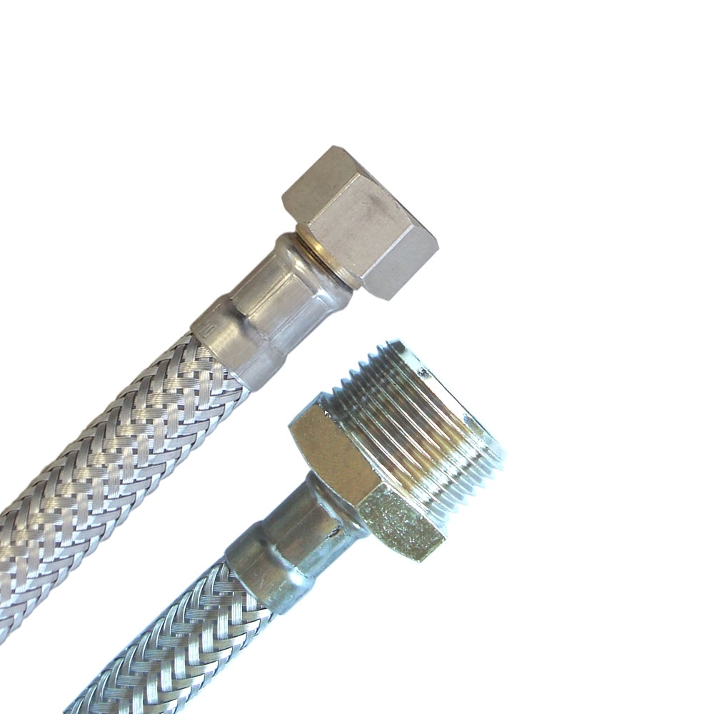 Flexschlauch 3/8"ÜM x 3/4"AG für Trinkwasser, DN08, Inliner HDPE, PN10, -15 bis 70°C