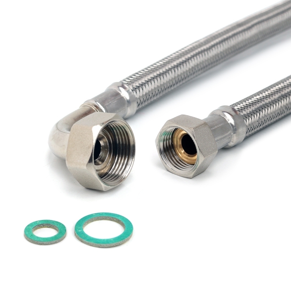 Flexschlauch 1/2"ÜM x 3/4"Bogen für Trinkwasser, DN13, Inliner HDPE, PN10, -15 bis 70°C
