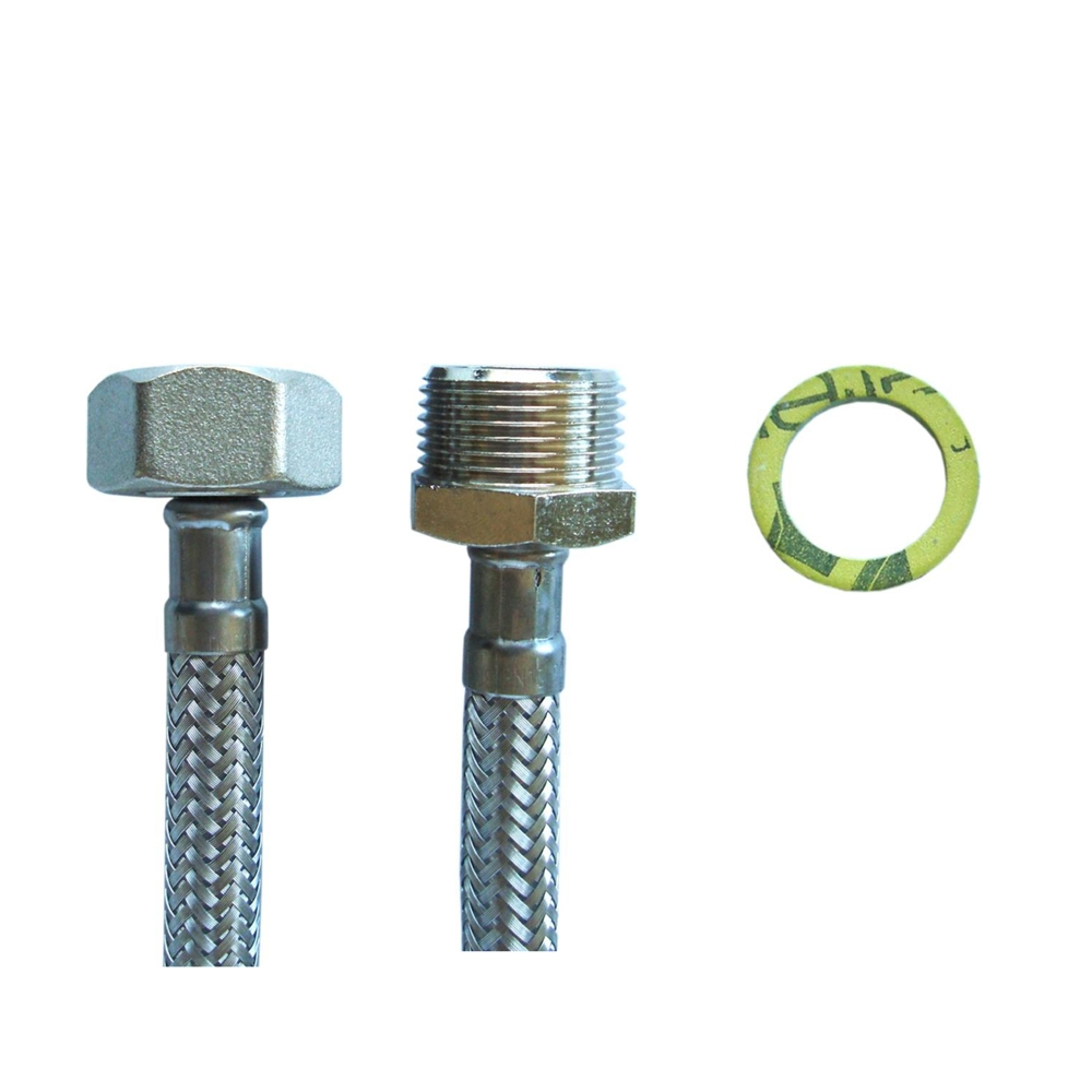 Flexschlauch 3/4"ÜM x 3/4"AG für Trinkwasser, DN08, Inliner HDPE, PN10, -15 bis 70°C, 20cm – Bild 4