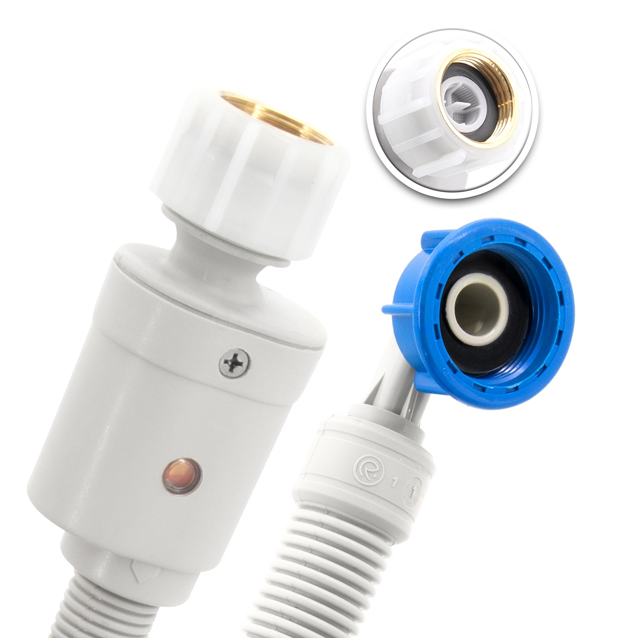 5m Aquastop-Schlauch, 3/4"ÜM x 3/4"ÜM mit Bogen, Zulaufschlauch für die Waschmaschine