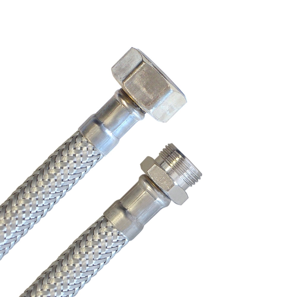 Flexschlauch 1/2"ÜM x 3/8"AG für Trinkwasser, DN08, Inliner HDPE, PN10, -15 bis 70°C