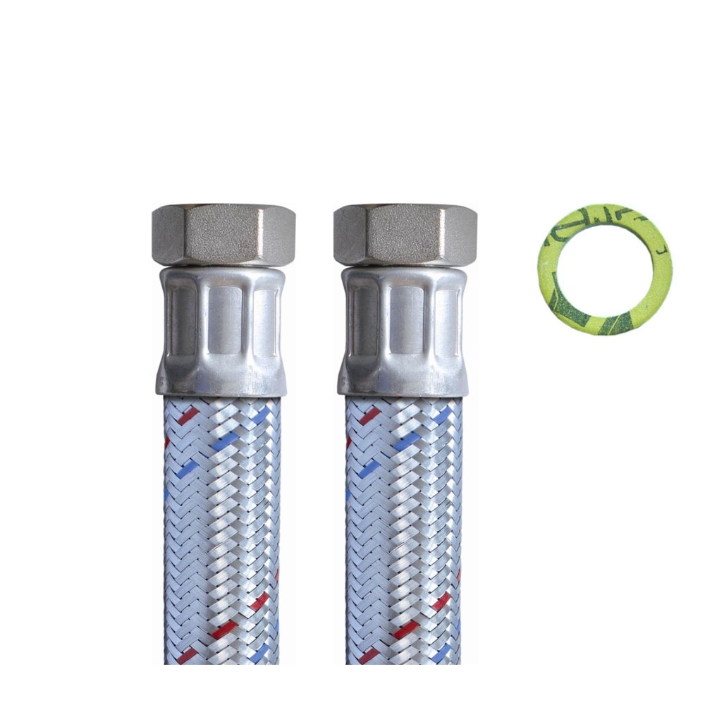 Flexschlauch 1"ÜM x 1"ÜM, DN25, Inliner EPDM, Geflecht verzinkt, PN10, -20 bis 90°C, 30cm – Bild 4