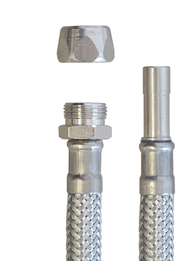 Flexschlauch 10mm Quetsch x 10mm Rohrstutzen für Trinkwasser, DN08, Inliner HDPE, PN10, 15cm – Bild 4