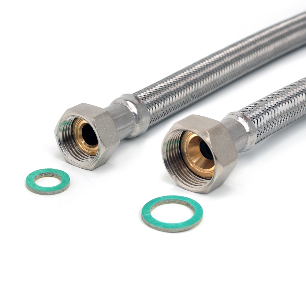 Flexschlauch 1/2"ÜM x 3/4"ÜM für Trinkwasser, DN13, Inliner HDPE, PN10, -15 bis 70°C