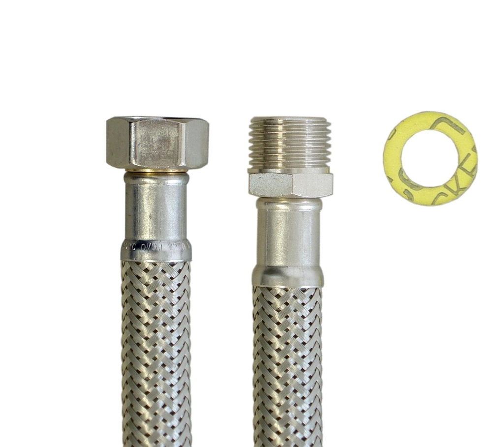 Flexschlauch 1/2"ÜM x 1/2"AG für Trinkwasser, DN13, Inliner HDPE, PN10, -15 bis 70°C, 30cm – Bild 4