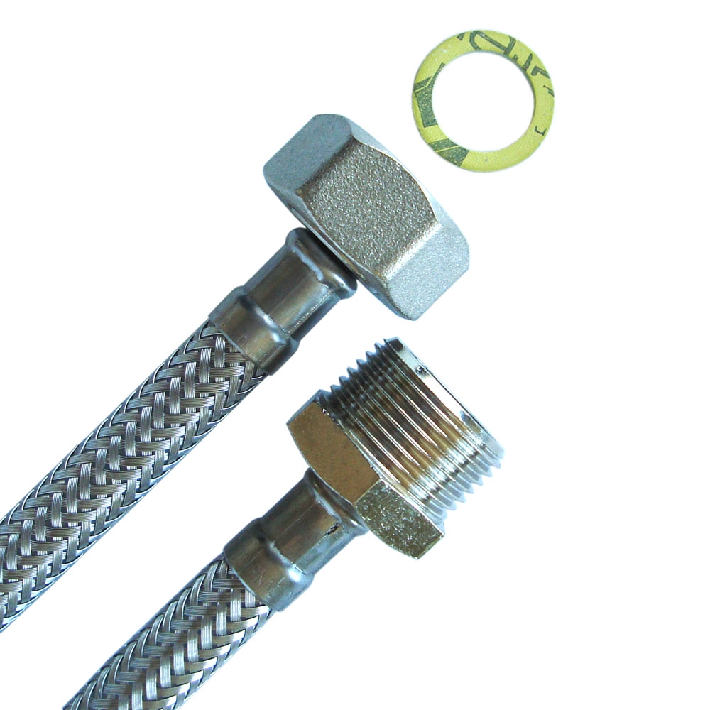Flexschlauch 3/4"ÜM x 3/4"AG für Trinkwasser, DN08, Inliner HDPE, PN10, -15 bis 70°C