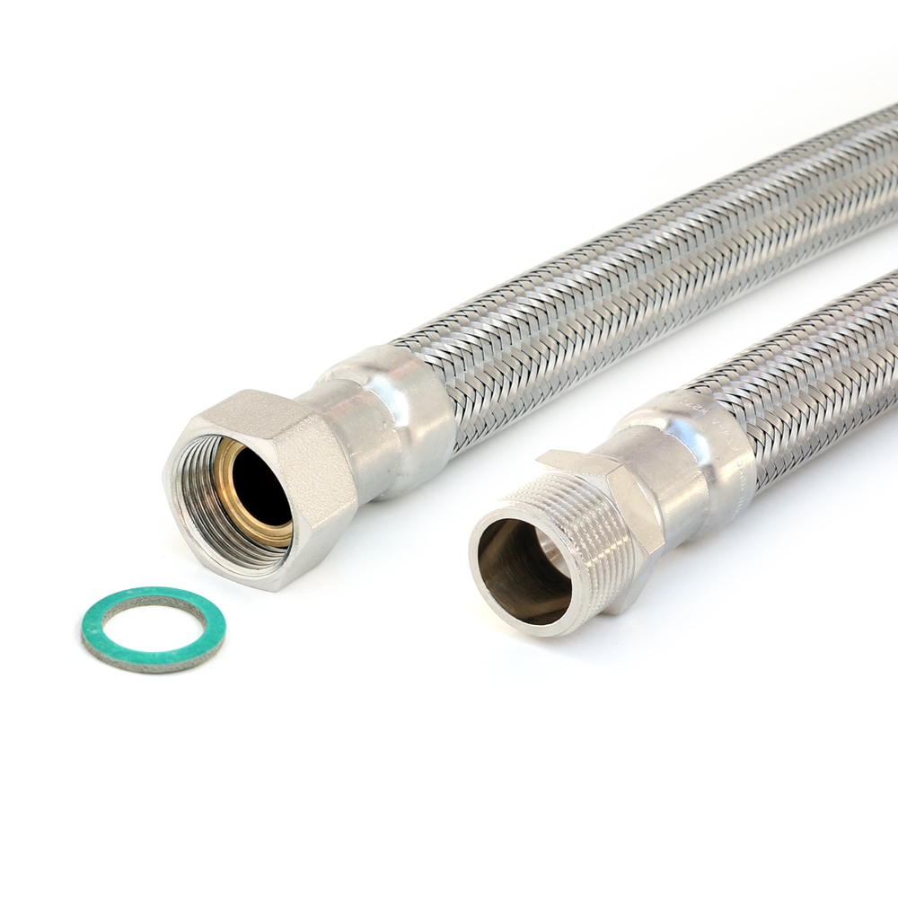 Flexschlauch 3/4"ÜM x 3/4"AG für Trinkwasser, DN19, Inliner HDPE, PN10, -15 bis 70°C, 30cm – Bild 2
