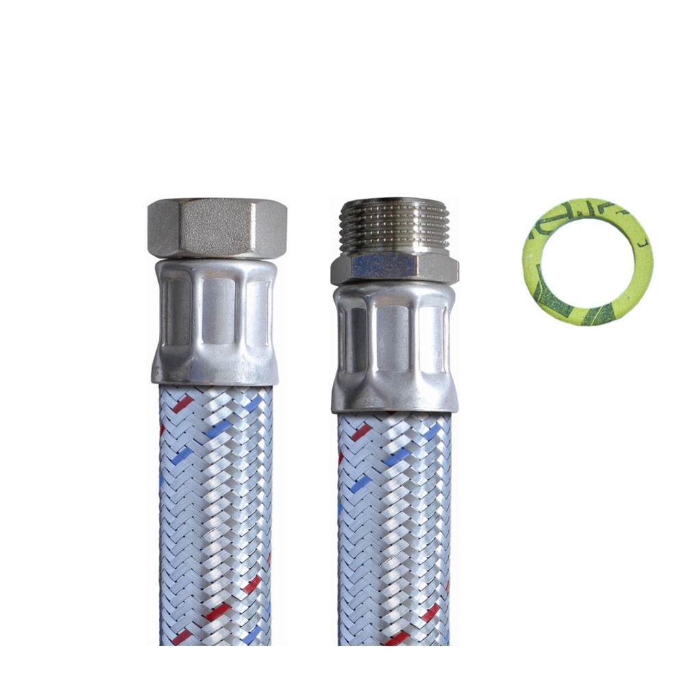 Flexschlauch 1"ÜM x 1"AG, DN25, Inliner EPDM, Geflecht verzinkt, PN10, -20 bis 90°C, 30cm – Bild 4