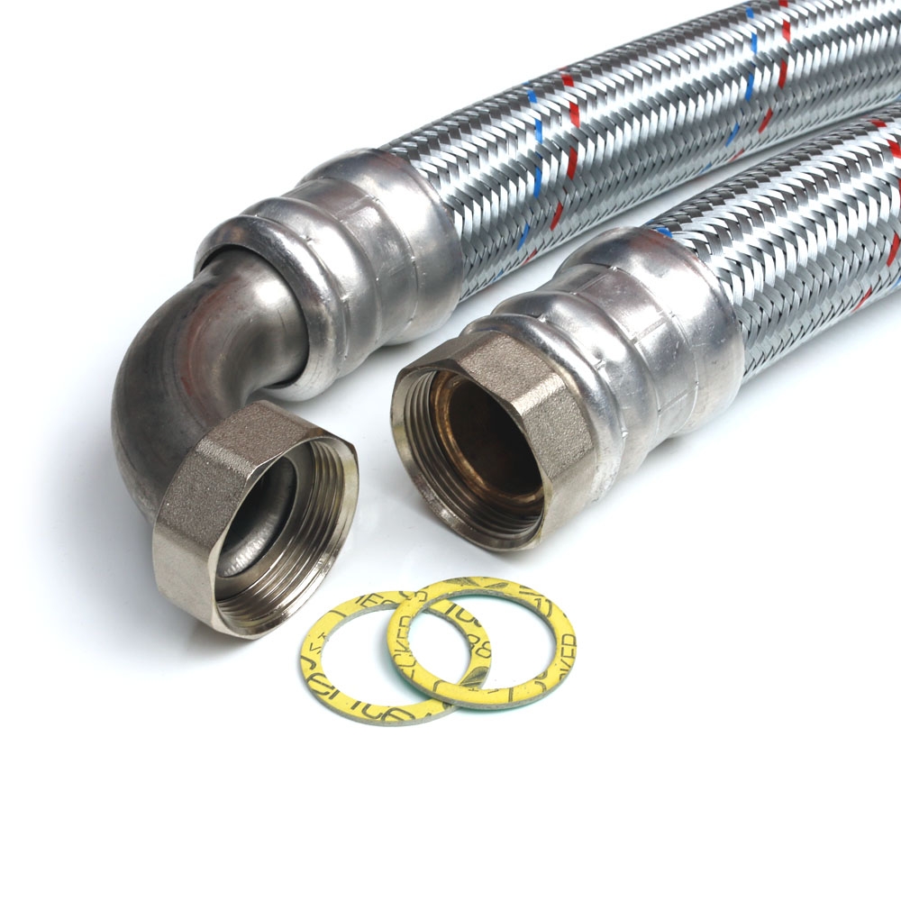 Flexschlauch 2"ÜM x 2"ÜM Bogen, DN50, Inliner EPDM, Geflecht verzinkt, PN4, -20 bis 90°C