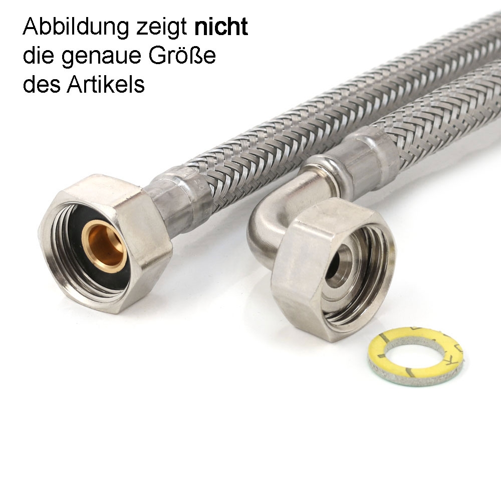 Flexschlauch 3/8"ÜM x 1/2"ÜM Bogen für Trinkwasser, DN08, Inliner HDPE, PN10, -15 bis 70°C