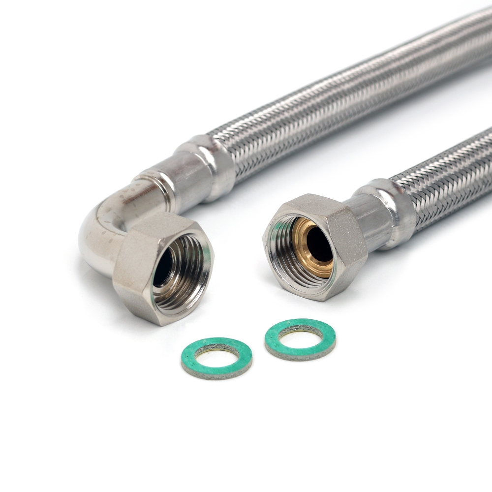 Flexschlauch 1/2"ÜM x 1/2"Bogen für Trinkwasser, DN13, Inliner HDPE, PN10, -15 bis 70°C