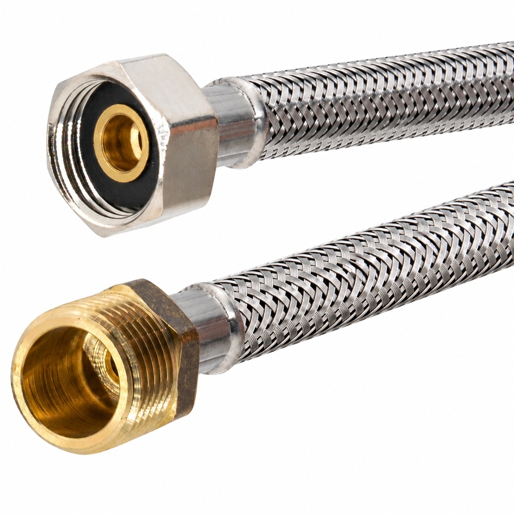 Flexschlauch 1/2"ÜM x 1/2"AG für Trinkwasser, DN08, Inliner HDPE, PN10, -15 bis 70°C