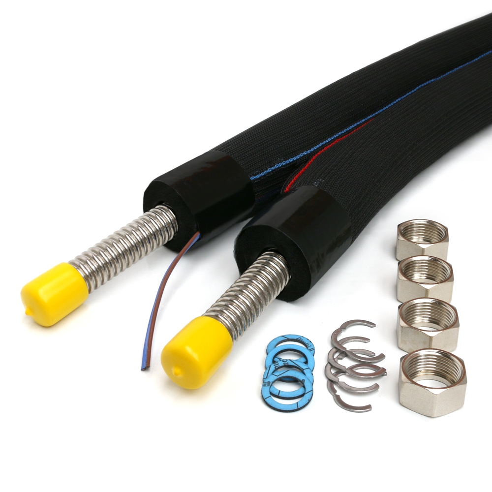 DN20 (1") Solarrohr Solarleitung Edelstahlwellrohr mit 13mm EPDM Isolierung, 10m