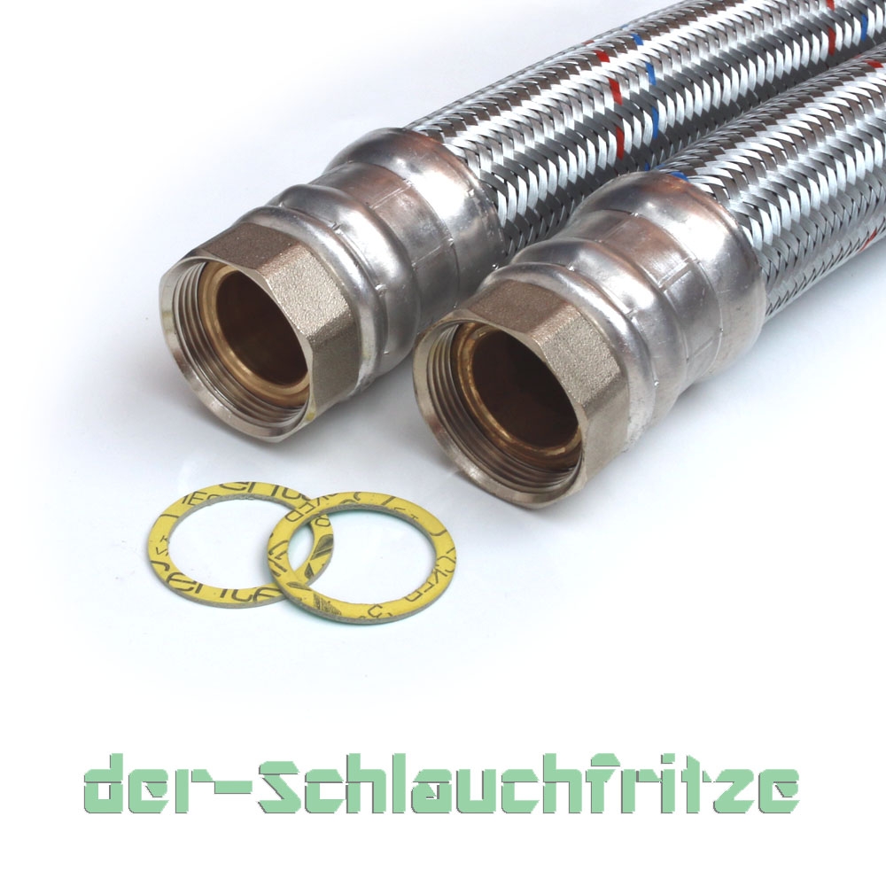 Flexschlauch 1 1/2"ÜM x 1 1/2"ÜM, DN40, Inliner EPDM, Geflecht verzinkt, PN6, -20 bis 90°C