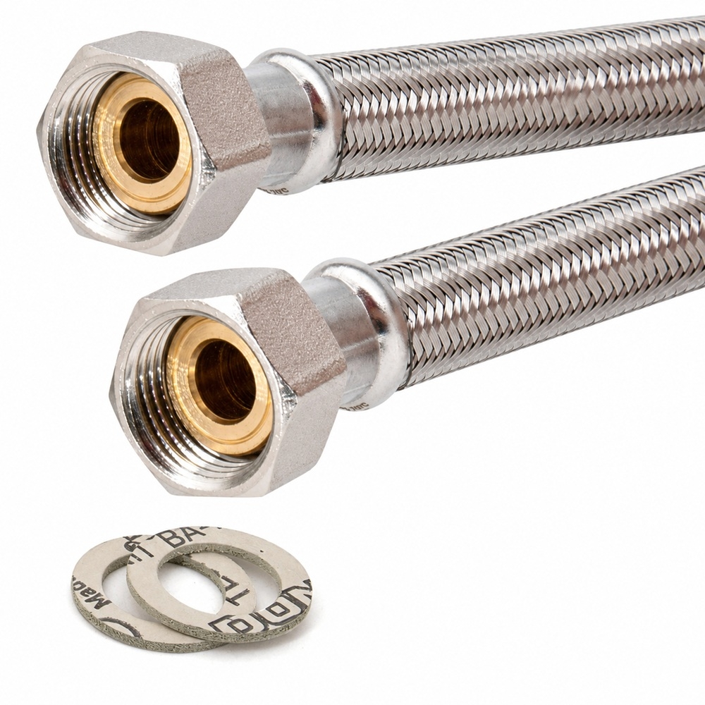 Flexschlauch 1/2"ÜM x 1/2"ÜM für Trinkwasser, DN13, Inliner HDPE, PN10, -15 bis 70°C