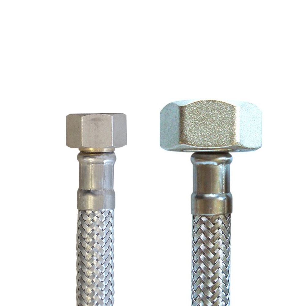 Flexschlauch 3/8"ÜM x 3/4"ÜM für Trinkwasser, DN08, Inliner HDPE, PN10, -15 bis 70°C, 20cm – Bild 4
