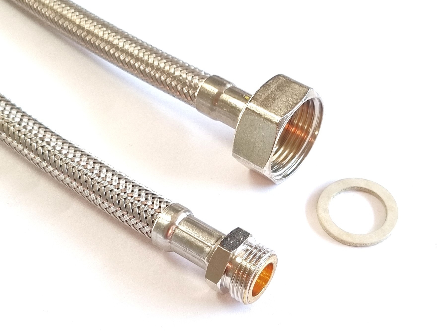 Flexschlauch 3/4"ÜM x 3/8"AG für Trinkwasser, DN08, Inliner HDPE, PN10, -15 bis 70°C
