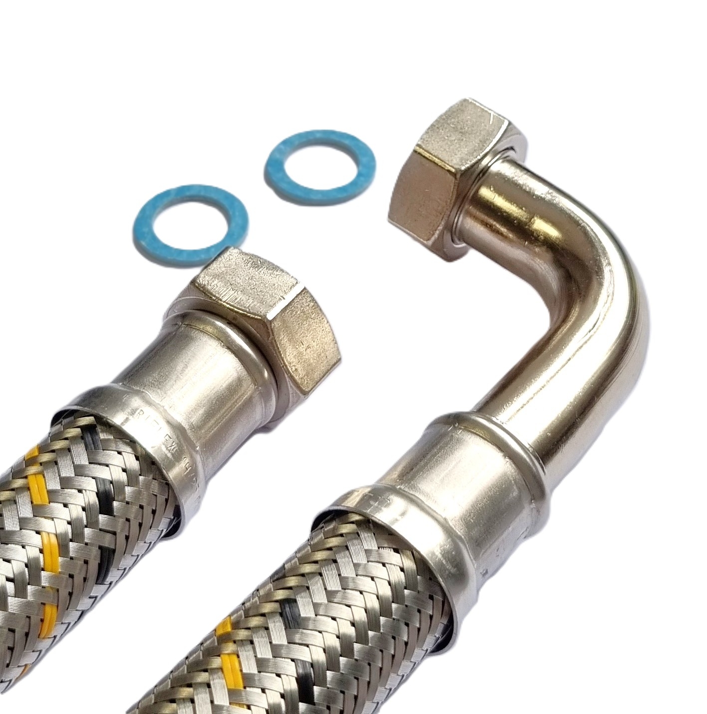 Saug-/Druckschlauch 1 1/4"ÜM x 1 1/4"ÜM Bogen, DN32, Inliner HDPE, VA, PN10, -15 bis 80°C