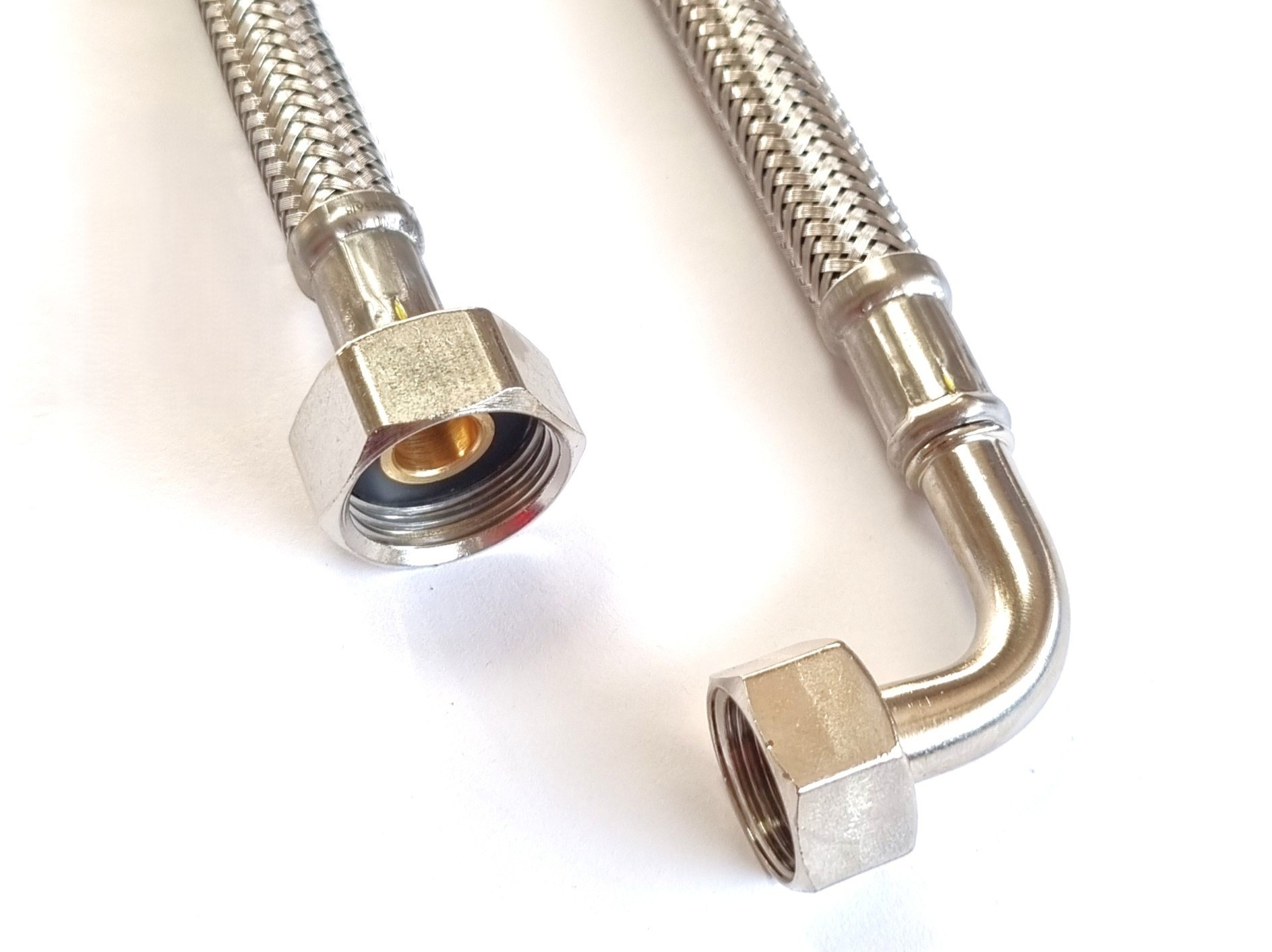 Flexschlauch 1/2"ÜM x 3/8"ÜM Bogen für Trinkwasser, DN08, Inliner HDPE, PN10, -15 bis 70°C, 30cm – Bild 2