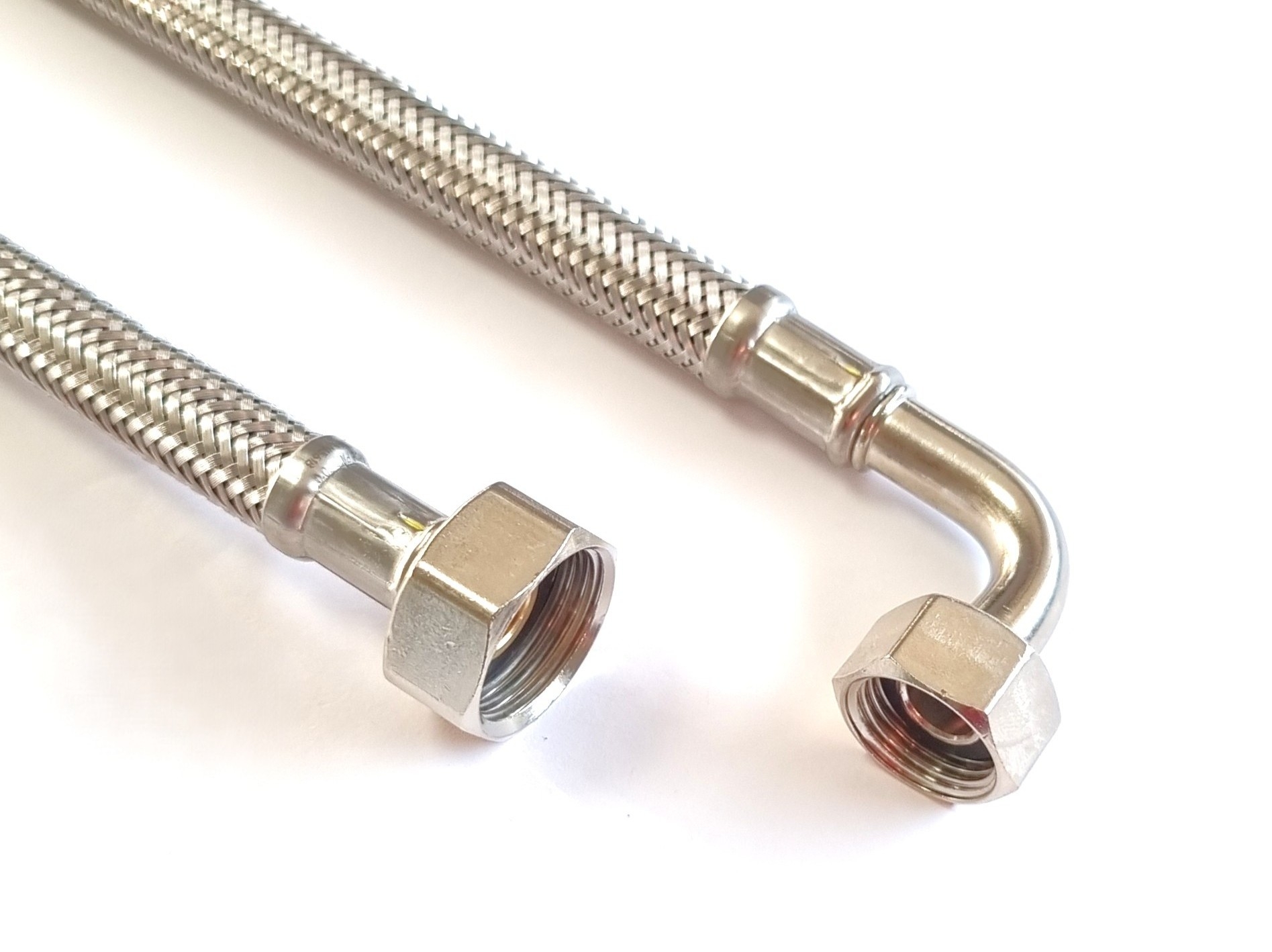 Flexschlauch 1/2"ÜM x 3/8"ÜM Bogen für Trinkwasser, DN08, Inliner HDPE, PN10, -15 bis 70°C