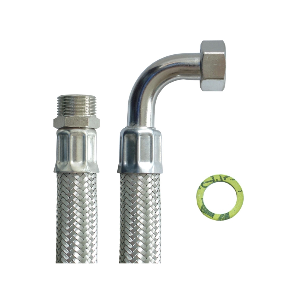 Flexschlauch 3/4"AG x 3/4"ÜM Bogen für Trinkwasser, DN19, Inliner HDPE, PN10, -15 bis 70°C, 30cm – Bild 3