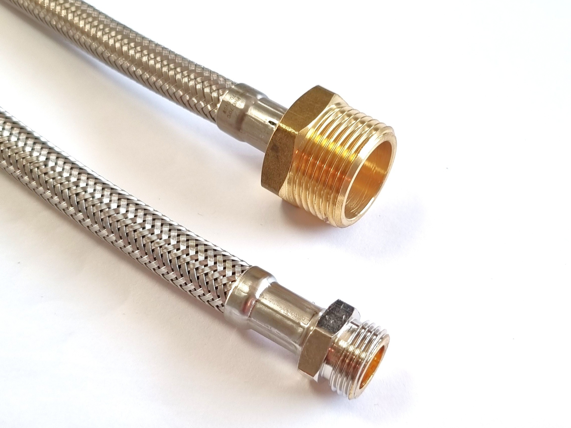 Flexschlauch 3/8"AG x 3/4"AG für Trinkwasser, DN08, Inliner HDPE, PN10, -15 bis 70°C, 30cm – Bild 1