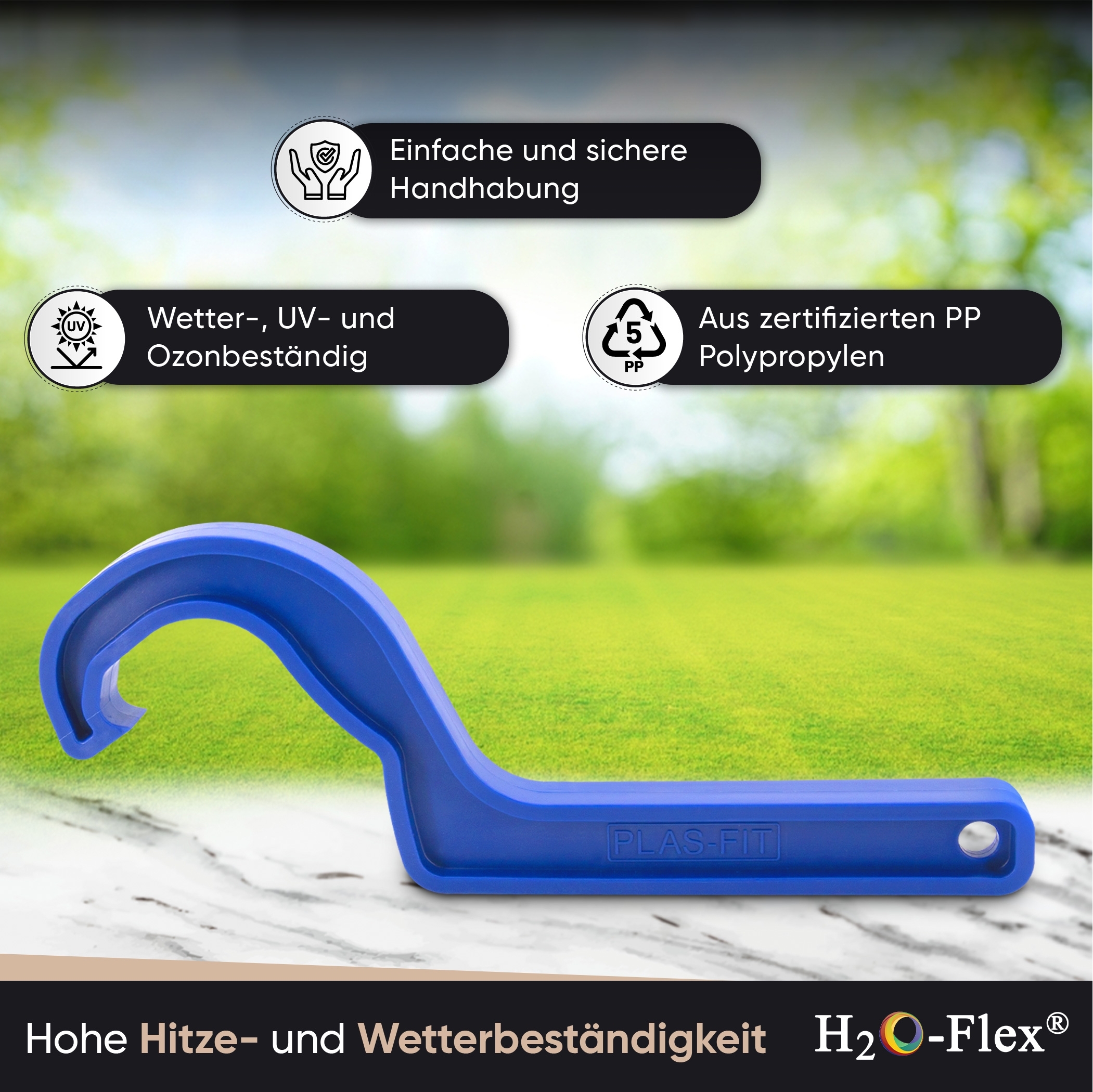 Rohrschlüssel DN16 - DN32 für PE-Fittinge, Klemmverbinder, Rohrzange – Bild 5