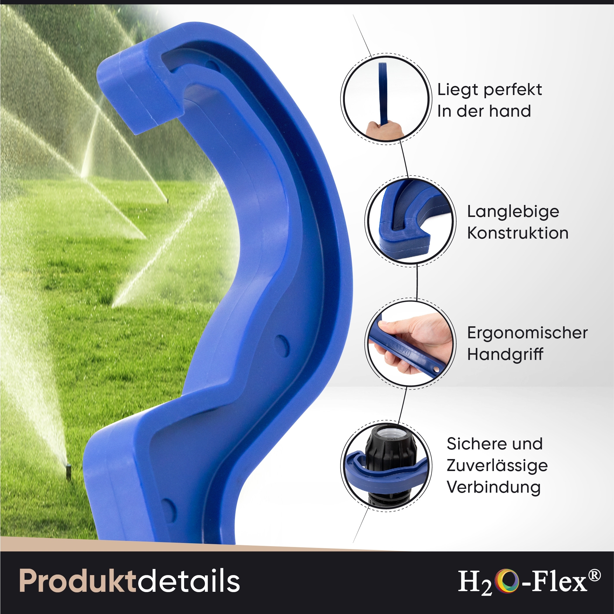 Rohrschlüssel DN16 - DN32 für PE-Fittinge, Klemmverbinder, Rohrzange – Bild 4