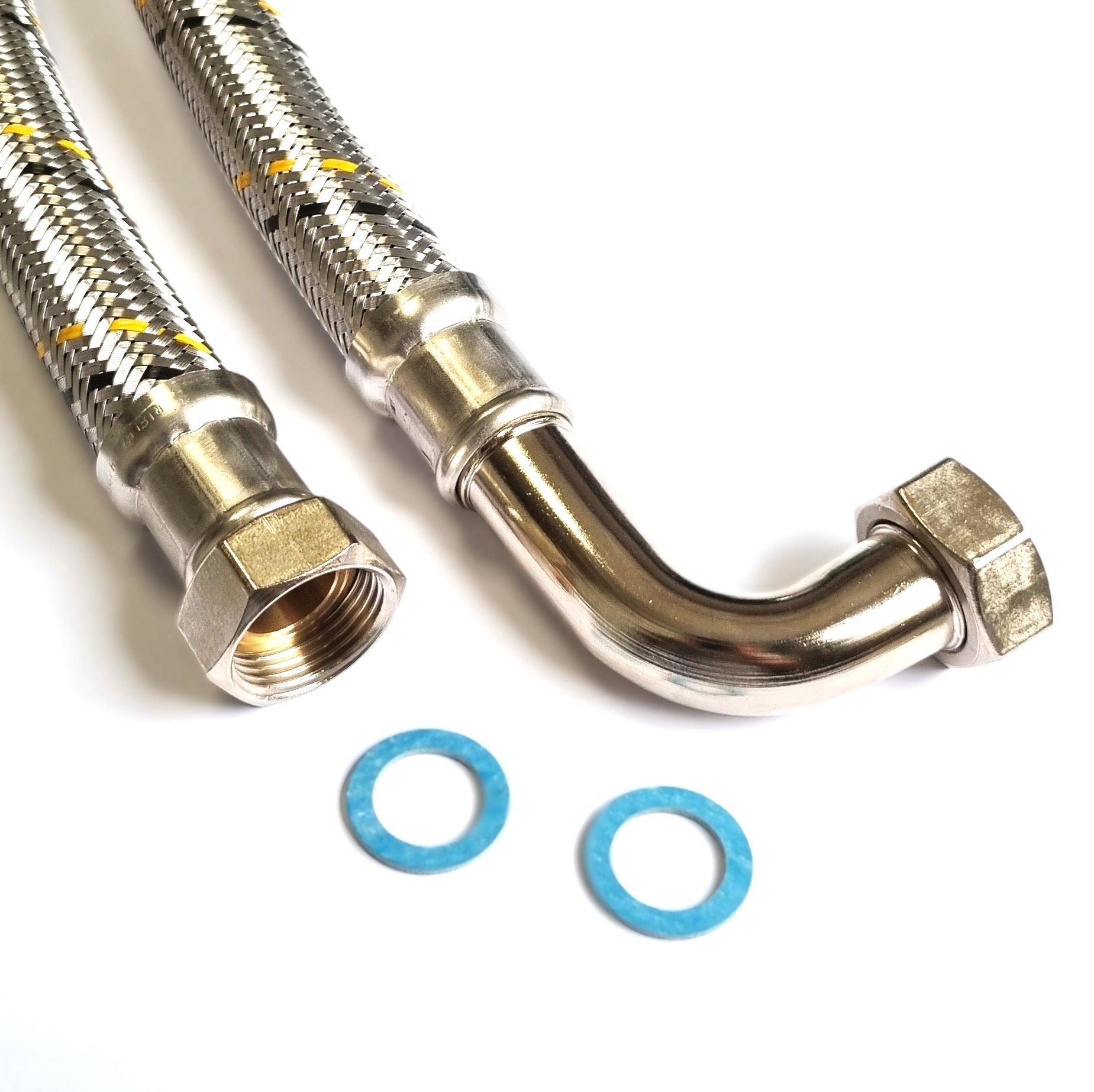 Saug-/Druckschlauch 1 1/4"ÜM x 1 1/4"ÜM Bogen, DN32, Inliner HDPE, VA, PN10, -15 bis 80°C