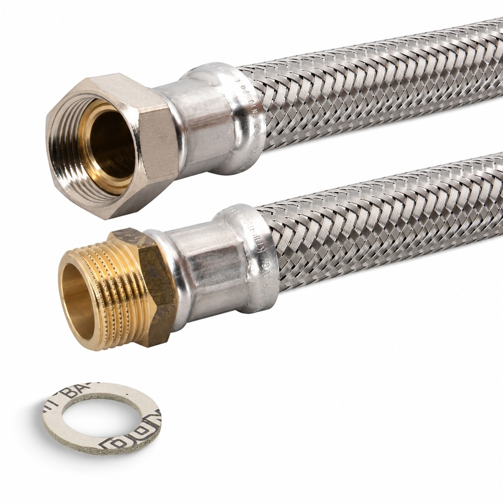 Flexschlauch 1"ÜM x 1"AG für Trinkwasser, DN25, Inliner HDPE, PN10, -15 bis 70°C