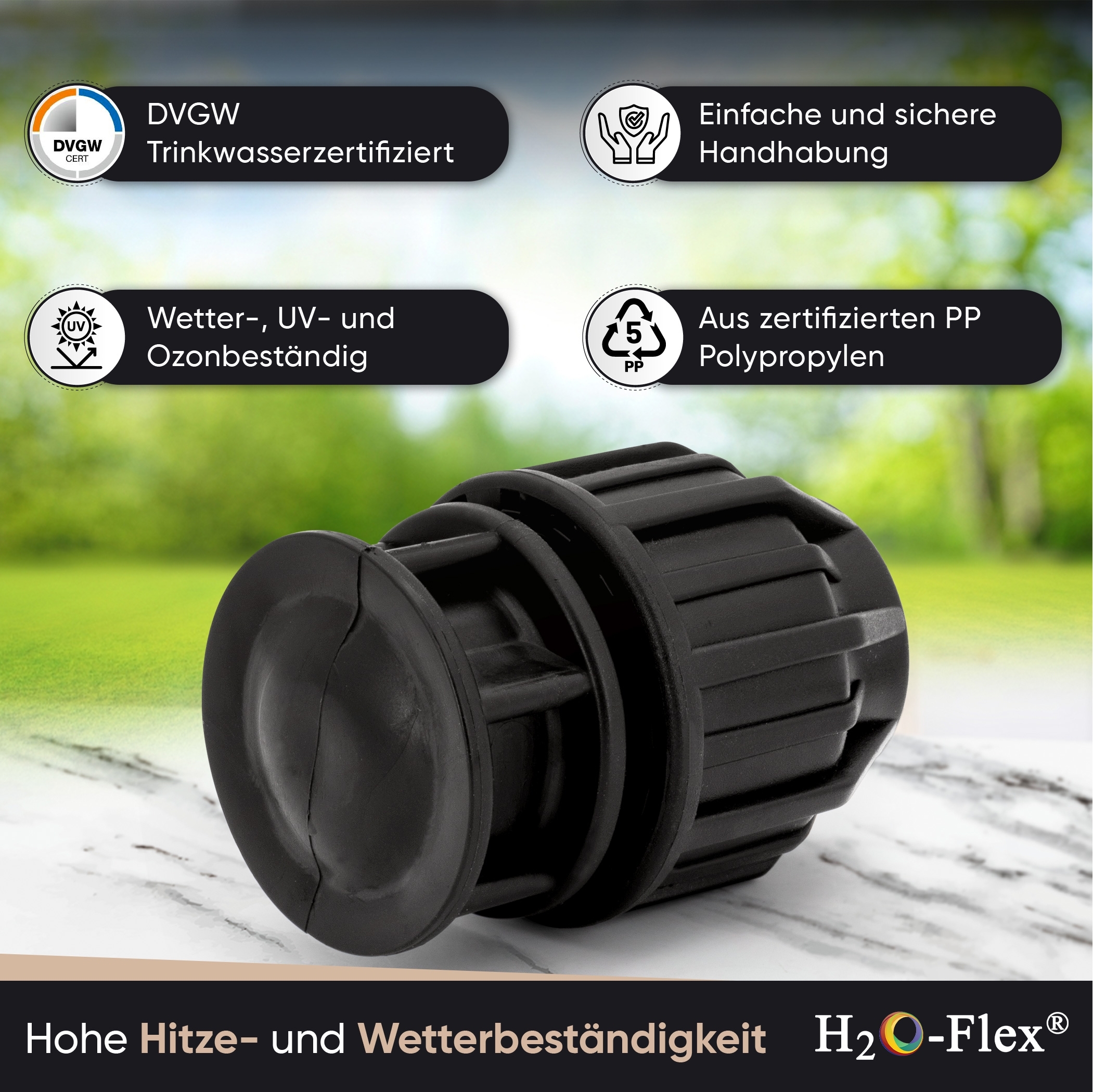 20er PP Klemmfitting Stopfen / Endkappe für PE Rohr – Bild 4